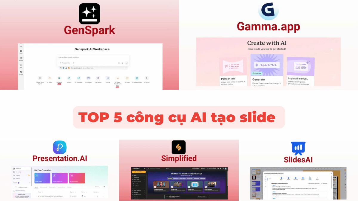 TOP 5 công cụ AI tạo slide
